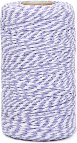 Pink and White Cotton Twine String, 328 Feet, 2mm Thick, for Crafts Gift Wrapping Baking Holiday Decor in Saudi Arabia