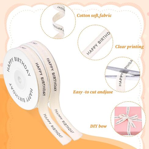 2 Pcs 20 Yards Ribest Cotton Custom Teacher Ribbon, You're The Best Cottons Ribbons Natural 5/8 Inch 100% Cotton Herringbone Twill Ribbon for Crafts Gift Wrapping Birthday Decorations in Saudi Arabia