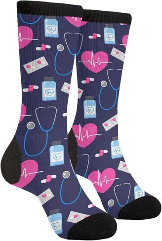 Funny Novelty Crew Socks Casual Crazy Dress Socks For Man Women in Saudi Arabia