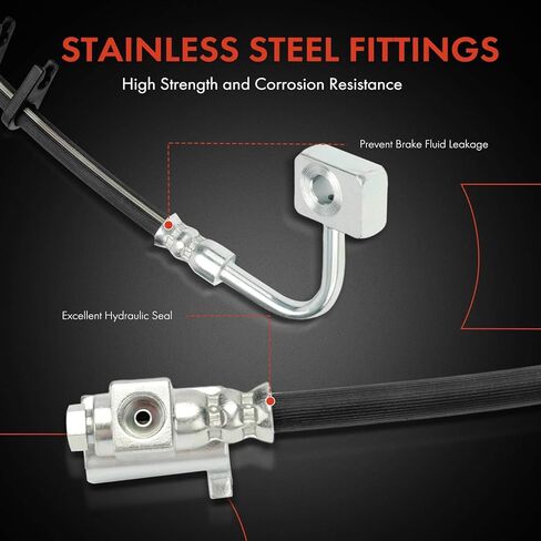 A-Premium Rear Passenger Side Brake Hydraulic Hose Compatible with Select Jeep Models - WK Series Grand Cherokee 2005-2010, XK Series Commander 2006-2010 in Saudi Arabia