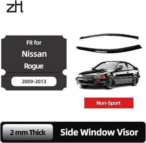 Fits for Nissan Rogue (nonsport) 2009 2010 2011 2012 2013; Safe Sun, Rain, Wind Deflector, Front & Rear Window Vent Visors, Vent Protection, Tape-On Outside-Mount,4-Pieces Guard Kit, 2mm-Thick in Saudi Arabia