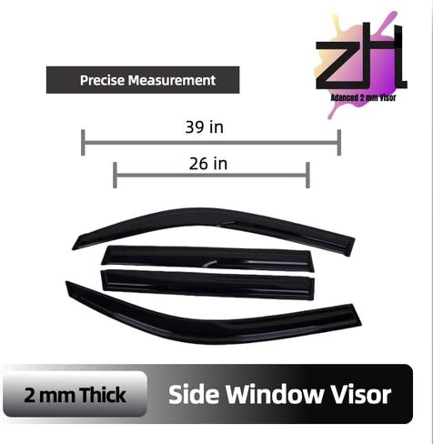 Fits for Nissan Rogue (nonsport) 2009 2010 2011 2012 2013; Safe Sun, Rain, Wind Deflector, Front & Rear Window Vent Visors, Vent Protection, Tape-On Outside-Mount,4-Pieces Guard Kit, 2mm-Thick in Saudi Arabia