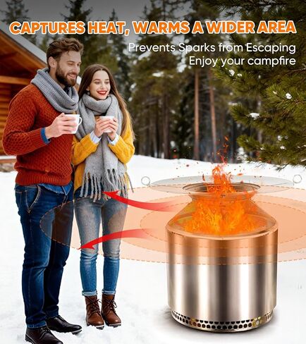 Heat Deflector with Mesh Spark Screen for Solo Stove Bonfire 19.5", Durable 304 Stainless Steel 2 in 1 Heat Diffuser and Shield for Solo Stove Accessories Enhance Warmth and Outdoor Safe in Kuwait