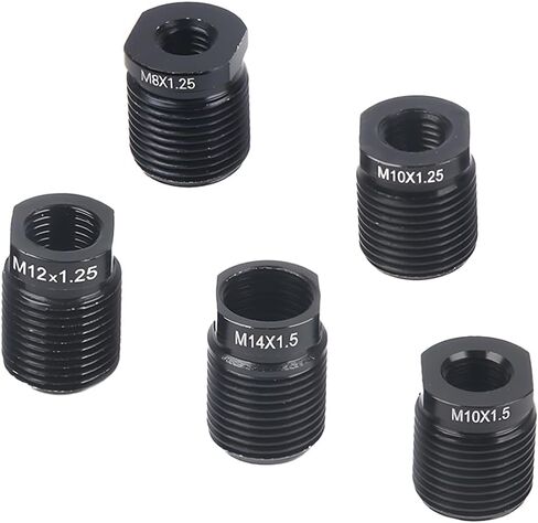 5PCS Car Gear Shift Knob Adapter, Aluminum Alloy Shifter Nut Inserts Kit for M8 M10 M12x1.25, M10 M14x1.5, Automotive Manual Transmission Shifting Thread Adapter, Universal Fit in Saudi Arabia