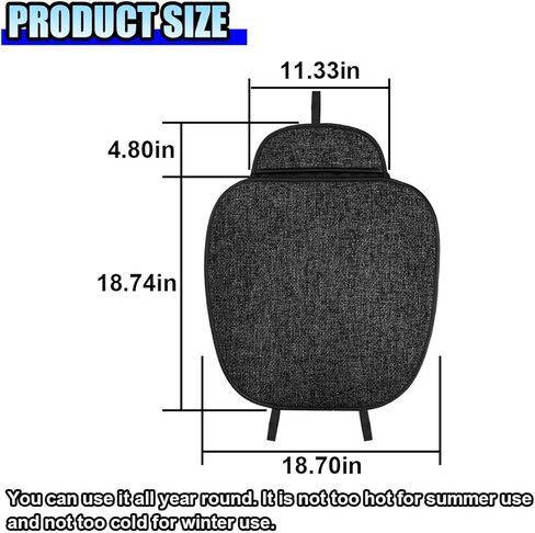 2PCS Car Seat Covers, Anti-Slip Linen Car Seat Protector Cushion with Storage Pocket, Breathable Bottom Seat Covers for Cars, Universal Vehicle Interior Accessories for SUV Truck (Black) in Saudi Arabia