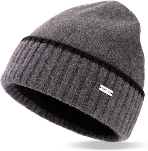 TOP-EX XL/XXL Men's Merino Wool Winter Beanie Cold Weather Knit Hat with Fleece Lining for Men Skull Cap Big Head Oversize in Saudi Arabia