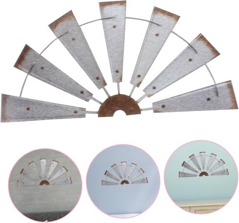 DEARMAMY Half Windmill Wall Decor 15 Inch Metal Farmhouse Wall Pendant Rustic Home Shop Hanging Art Decoration in Saudi Arabia