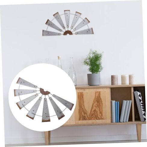 DEARMAMY Half Windmill Wall Decor 15 Inch Metal Farmhouse Wall Pendant Rustic Home Shop Hanging Art Decoration in Saudi Arabia