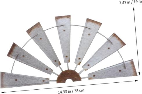DEARMAMY Half Windmill Wall Decor 15 Inch Metal Farmhouse Wall Pendant Rustic Home Shop Hanging Art Decoration in Saudi Arabia