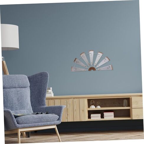 DEARMAMY Half Windmill Wall Decor 15 Inch Metal Farmhouse Wall Pendant Rustic Home Shop Hanging Art Decoration in Saudi Arabia
