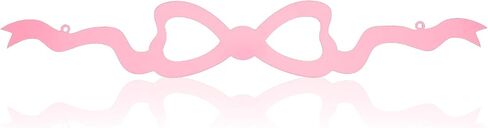 Pelopy Pink Bow Metal Wall Decor Coquette Bow Wrought Iron Wall Art Cute Preppy Room Decor Pink Horizontal Hanging for Bedroom Bathroom Kitchen Above the Door Bed Window in Saudi Arabia