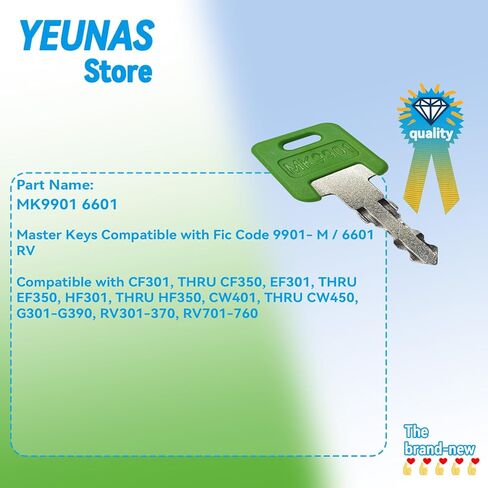 استبدال المفاتيح الرئيسية MK9901 6601 RV لـ FIC 9901 M / 6601 Global Link Motorhome CF EF HF Master Green Key (3 عبوات) in Saudi Arabia