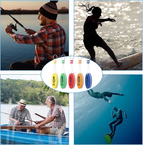 10 قطعة سلسلة مفاتيح عائمة تتوهج في الظلام عظم السمك البيضاوي تعويم مفتاح لركوب القوارب الصيد الإبحار عشاق الرياضة in Kuwait