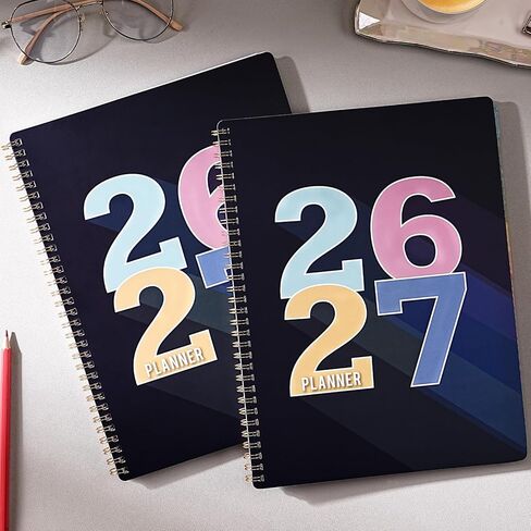 مخطط 2026-2027 - 2026-2027 مخطط أسبوعي وشهري، يوليو 2026 - يونيو 2027، 9 × 11 بوصة، تقويم أكاديمي 26-27 مع عروات ملونة، جيب داخلي، ورق ممتاز، ربط بسلك مزدوج in Saudi Arabia