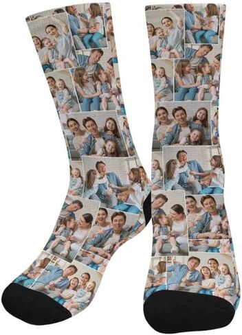 InterestPrint Personalized Socks with Your Family Photo, Custom Family T-Shirts for Men Women, Upload Your Unique Memorable Family Picture-Made in USA in Kuwait