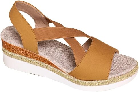 Wedge Sandals for Women Espadrille Platform Ankle Buckle Flat Wedge Heels Cross strap Open Toe Leisure Comfortable Sports Sandals in Saudi Arabia