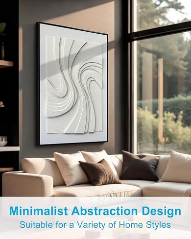 MIX3D 24x36 Inch Large 3D Embossed Wall Art Decor & Abstract Sculpture, Handcrafted Sandstone Texture, Black Wood Grain Frame, Ready to Hang for Entryway Living Room Bedroom Office in Saudi Arabia