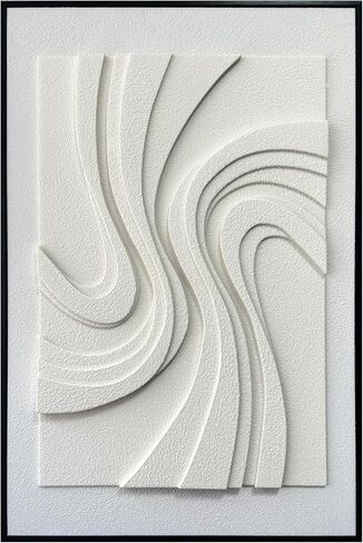 MIX3D 24x36 Inch Large 3D Embossed Wall Art Decor & Abstract Sculpture, Handcrafted Sandstone Texture, Black Wood Grain Frame, Ready to Hang for Entryway Living Room Bedroom Office in Saudi Arabia