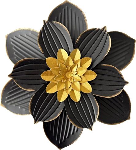 Blueprint Ivy 12" Metal Flower Wall Decor Rustic Floral Sculpture 3D Flower Art Decoration for Living Room Garden Bedroom Dining Room Kitchen (Green) in Saudi Arabia
