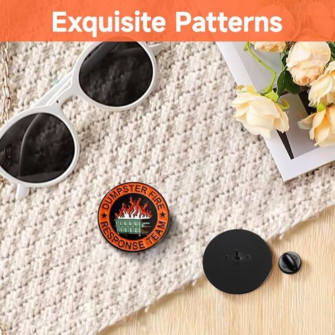 10Pcs Dumpster Fire Response Team Enamel Pins, Emotional Support Dumpster Fire Funny Sarcastic Badges Hilarious Work Team Gifts, For Office Colleagues Jackets Backpacks Desk Decor in Kuwait