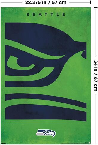 NFL Seattle Seahawks - Logo 25 Wall Poster, 34L" x 22.4W", Unframed Version in Saudi Arabia