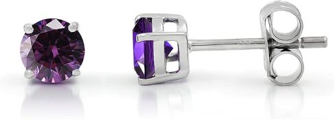 أقراط من الفضة الإسترليني عيار 925 مقاس 5 مم مستديرة 1.00 قيراط من الأحجار الكريمة الأصلية، جورجيو بيرغامو in Kuwait