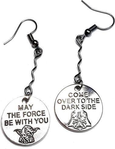 May The Force Be With You, Come Over To The Dark Side Asymmetric Dangle Earrings, Sci Fi Geek Gift in Kuwait