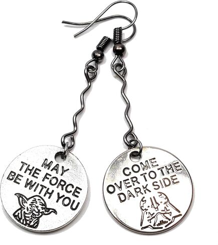 May The Force Be With You, Come Over To The Dark Side Asymmetric Dangle Earrings, Sci Fi Geek Gift in Kuwait
