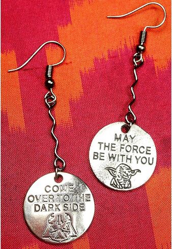 May The Force Be With You, Come Over To The Dark Side Asymmetric Dangle Earrings, Sci Fi Geek Gift in Kuwait