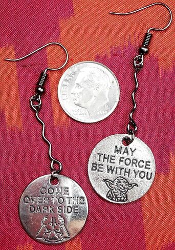 May The Force Be With You, Come Over To The Dark Side Asymmetric Dangle Earrings, Sci Fi Geek Gift in Kuwait