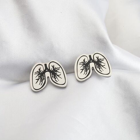 Lung Stud Earring Respiratory Therapist Lungs Gift Lung Doctor Gift Rt Cancer Survivor Pulmonary Fibrosis Jewelry in Saudi Arabia