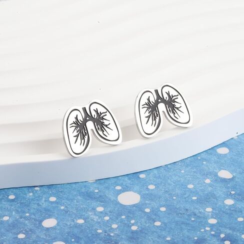 Lung Stud Earring Respiratory Therapist Lungs Gift Lung Doctor Gift Rt Cancer Survivor Pulmonary Fibrosis Jewelry in Saudi Arabia