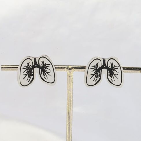 Lung Stud Earring Respiratory Therapist Lungs Gift Lung Doctor Gift Rt Cancer Survivor Pulmonary Fibrosis Jewelry in Saudi Arabia