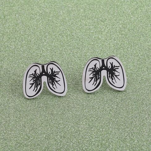 Lung Stud Earring Respiratory Therapist Lungs Gift Lung Doctor Gift Rt Cancer Survivor Pulmonary Fibrosis Jewelry in Saudi Arabia