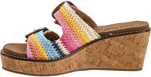 Corkys Footwear Womens 2.5 بوصة إسفين واضح - يتميز بحزامين مع أبازيم قابلة للتعديل، ونعل داخلي من مادة EVA المميزة من Corkys لراحة طوال اليوم، ونعل خارجي ملفوف in Kuwait