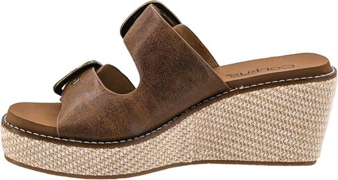 Corkys Footwear Womens 2.5 بوصة إسفين واضح - يتميز بحزامين مع أبازيم قابلة للتعديل، ونعل داخلي من مادة EVA المميزة من Corkys لراحة طوال اليوم، ونعل خارجي ملفوف in Kuwait