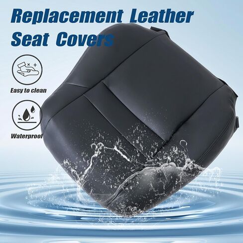 GXARTS Driver and Passenger Side Bottom and Top Lean Back Replacement Leather Seat Cover Black Compatible with Honda Accord 2003 2004 2005 2006 2007 in Saudi Arabia