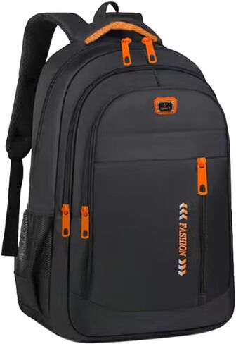 2026 New Model Large Capacity Travel Backpack for Men-Durable Nylon Premium Quality Adjustable Straps Multi-Compartment Casual Computer Business Backpack Orange in Saudi Arabia