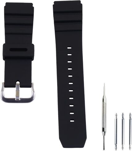 حزام ساعة رجالي من الراتنج مقاس 22 مم متوافق مع Casio 017275-7 10406454 MDV106G AMW320R متوافق مع Seiko للرياضة الخارجية من المطاط المقاوم للماء وسوار معصم إكسسوارات للنساء in Kuwait