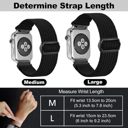 WOCCI Soft Nylon Fabric Watch Bands with Slide Buckle, Fit Small and Large Wrists, Band Width 18mm 20mm 22mm 24mm in Kuwait