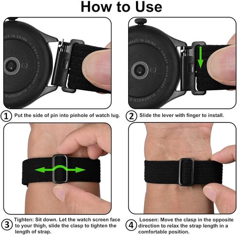 WOCCI Soft Nylon Fabric Watch Bands with Slide Buckle, Fit Small and Large Wrists, Band Width 18mm 20mm 22mm 24mm in Kuwait