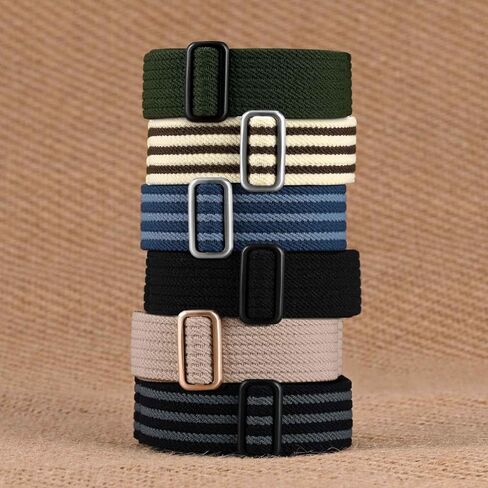 WOCCI Soft Nylon Fabric Watch Bands with Slide Buckle, Fit Small and Large Wrists, Band Width 18mm 20mm 22mm 24mm in Kuwait