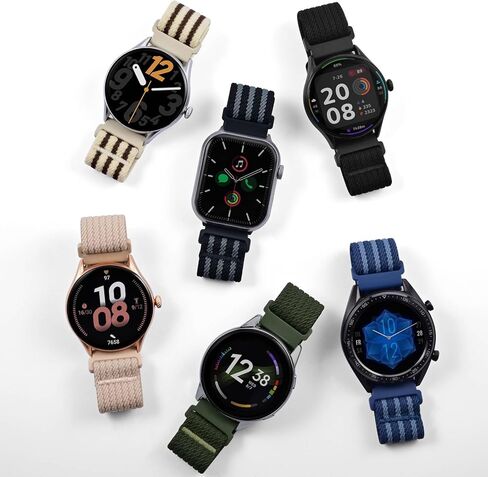 WOCCI Soft Nylon Fabric Watch Bands with Slide Buckle, Fit Small and Large Wrists, Band Width 18mm 20mm 22mm 24mm in Kuwait