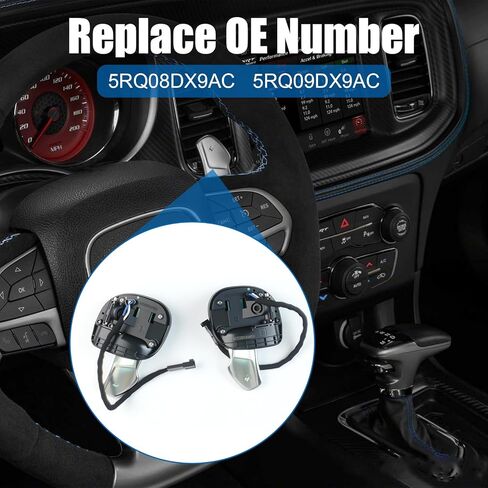 5RQ09DX9AC 2PCS Steering Wheel Paddle Shifter Extensions for Challenger Charger 2015-2021 Durango 2018-2020 for Chrysler 300 2017-2020 for Jeep Grand Cherokee 2014-2021 5RQ08DX9AC in Saudi Arabia
