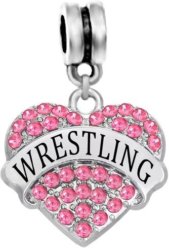 خرزة LaBenie Dangle Pink Crystal Wrestling Charm in Saudi Arabia