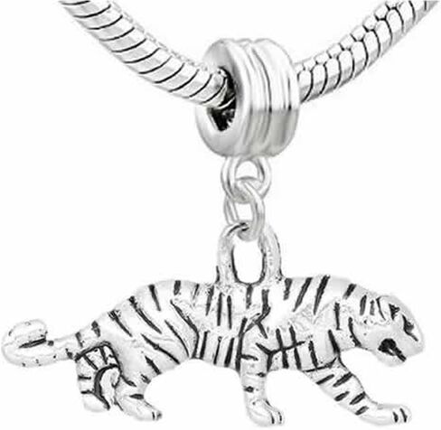 Sexy Sparkles Walking Tiger Charm Dangle Bead For Snake Chain Charm Bracelet in Saudi Arabia