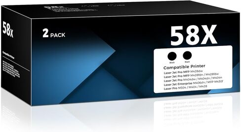 58X CF258X Toner Cartridge Black 2 Pack with Chip Compatible for HP 58X CF258X 58A CF258A Toner Cartridges Replacement for Laserjet MFP M428fdw M428fdn M428dw M404 M428 Pro M404n M404dn M404dw Printer in Kuwait
