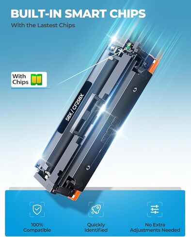 58X CF258X Toner Cartridge Black 2 Pack with Chip Compatible for HP 58X CF258X 58A CF258A Toner Cartridges Replacement for Laserjet MFP M428fdw M428fdn M428dw M404 M428 Pro M404n M404dn M404dw Printer in Kuwait