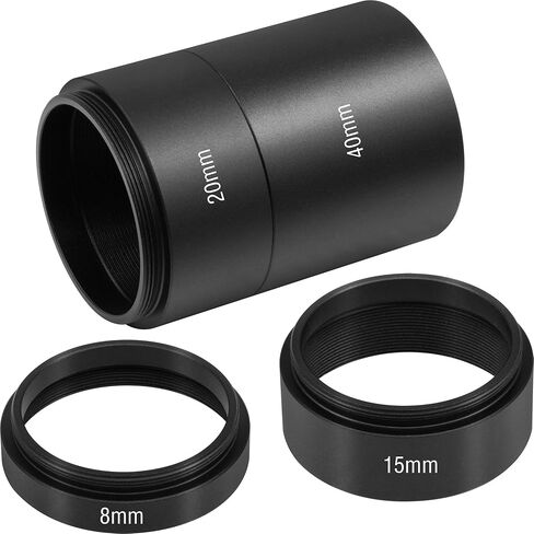 طقم أنبوب تمديد T2 من Alstar Astronomical للكاميرات والعدسات - الطول 5 مم 10 مم 20 مم 40 مم - M42x0.75 على كلا الجانبين - من أجل تصوير فلكي أفضل in Kuwait