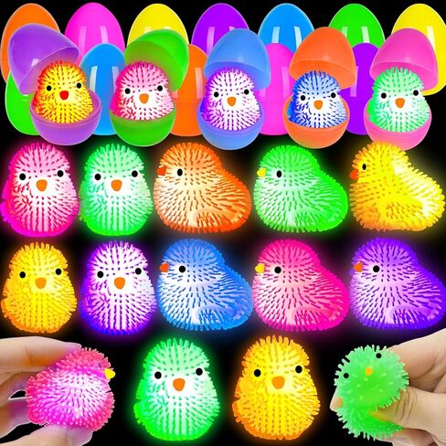 24 Pack Valentines LED Puffy Ball Toys ,Valentines Day Gifts with Valentine Cards Flashing Spiky Ball Toys Bulk Stress Relief School Classroom Prizes for Kids Boy Girl Exchange Gifts Party Favors in Saudi Arabia